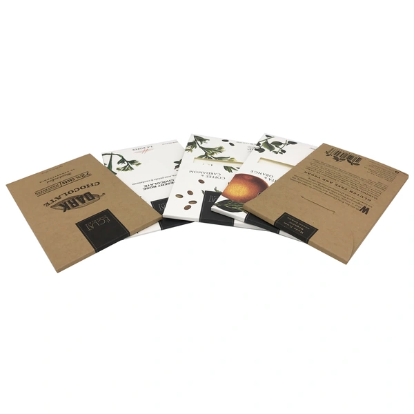 Recycled kraft  folding chocolate bar  box