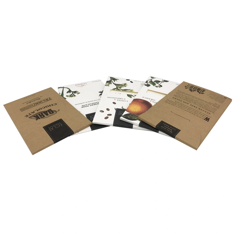 Recycled kraft  folding chocolate bar  box