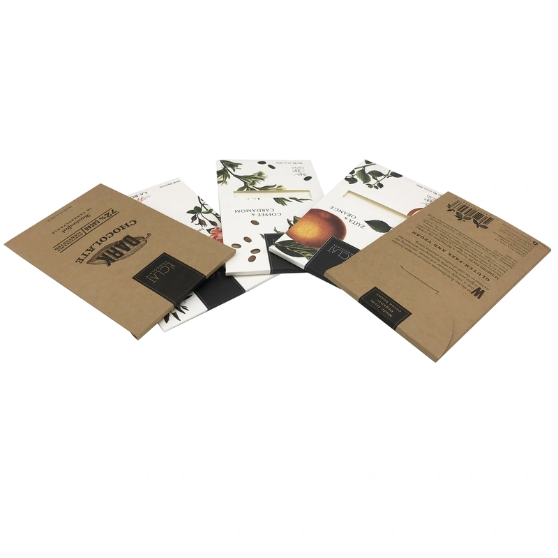 Recycled kraft  folding chocolate bar  box
