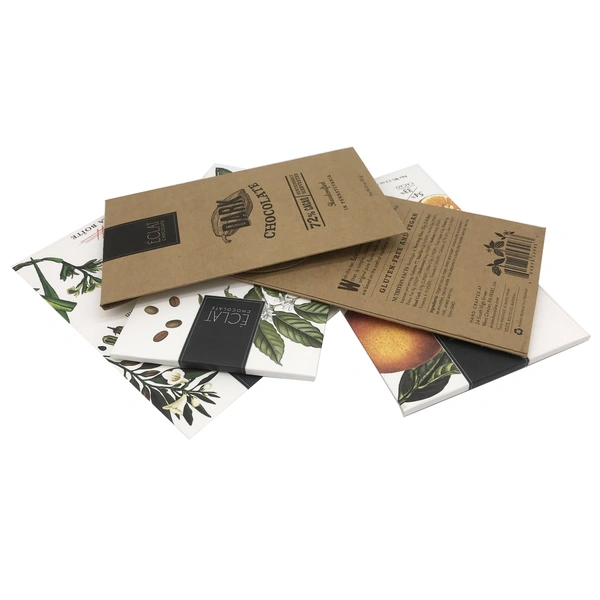Recycled kraft  folding chocolate bar  box