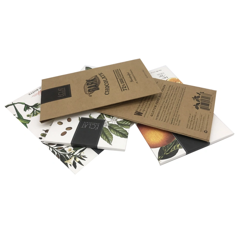 Recycled kraft  folding chocolate bar  box