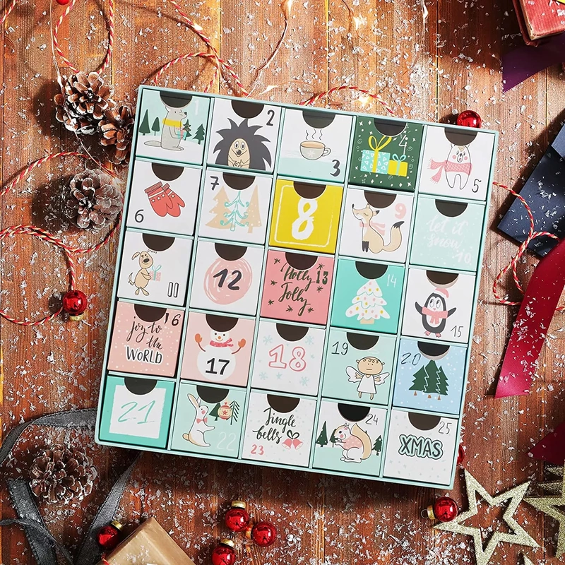 caja de calendario de adviento-caja de papel de regalo a medida-fábrica de porcelana