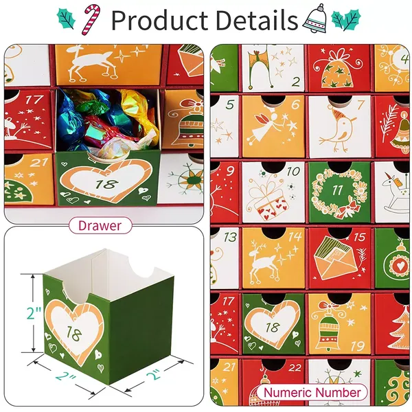 caja de calendario de adviento-caja de papel de regalo a medida-fábrica de porcelana