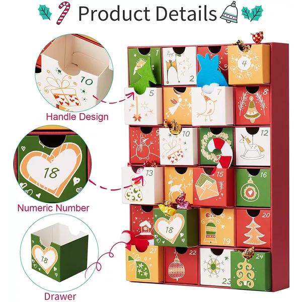 caja de calendario de adviento-caja de papel de regalo a medida-fábrica de porcelana