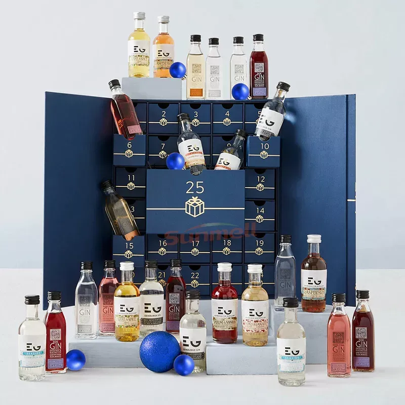 caja de calendario de adviento para licor-fábrica de cajas de regalo a medida