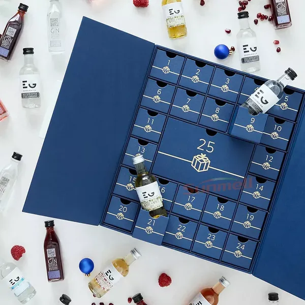 caja de calendario de adviento para licor-fábrica de cajas de regalo a medida