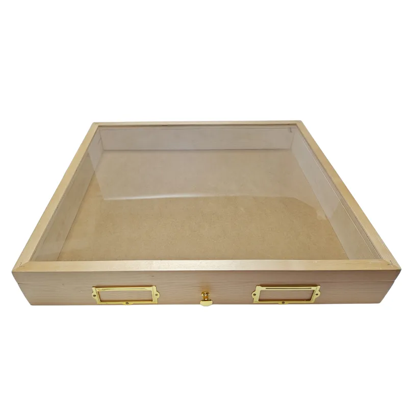 glass-topped insect drawers 