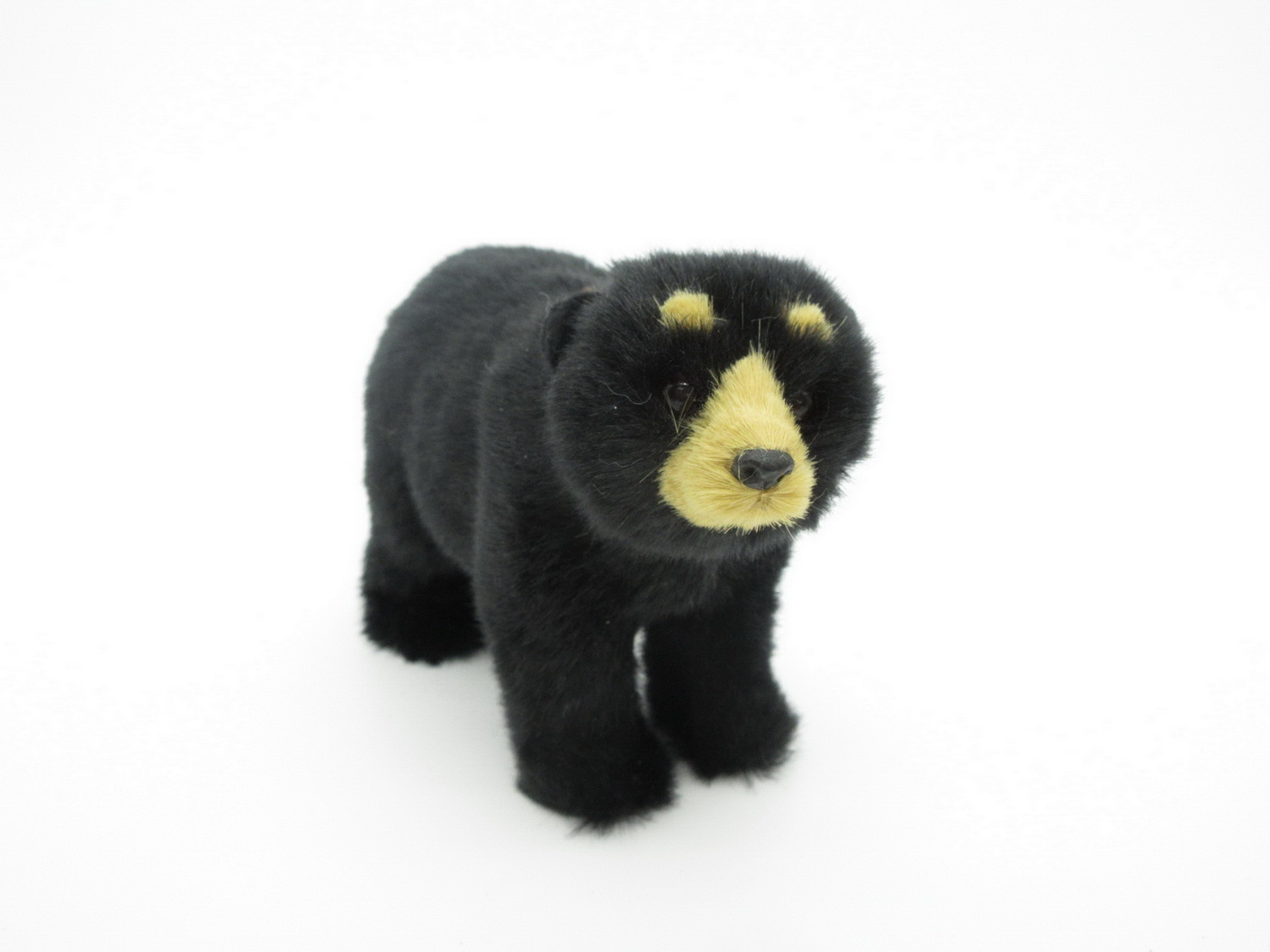 Furry black bear ornament, christmas decoration, furry animal, forest