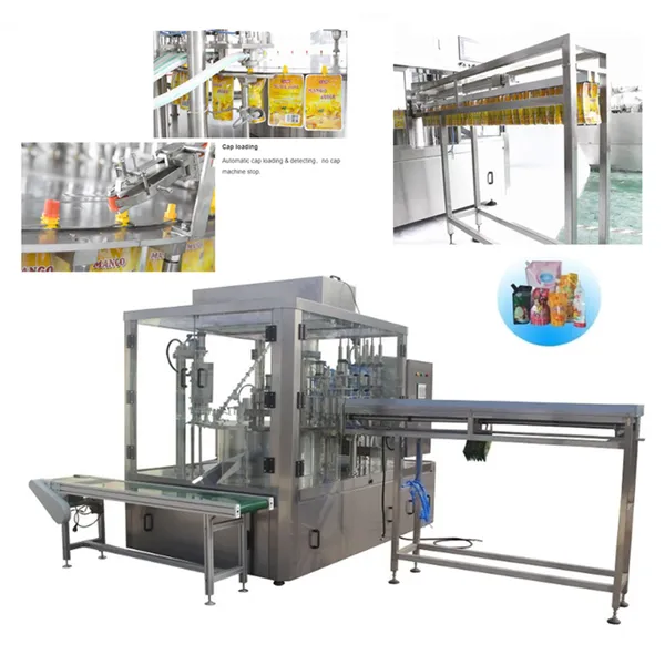 Automatic spout pouch filling and capping machine