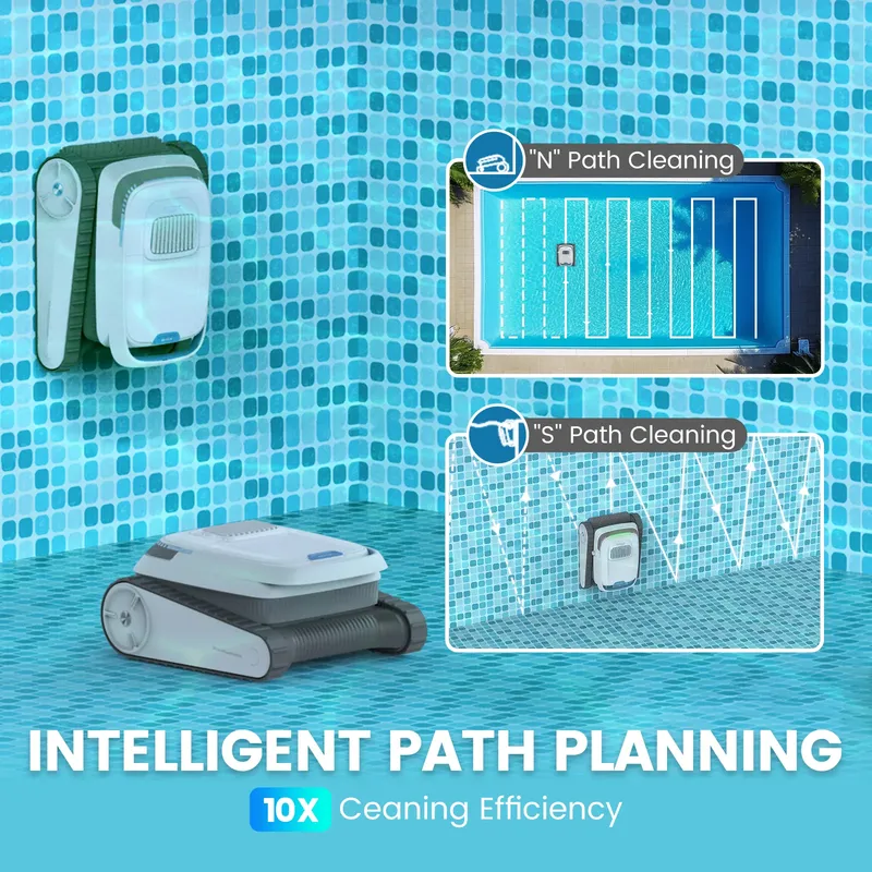 AIRROBO PC10 Cordless Robotic Pool Cleaner - Intelligent Wall Climbing Underwater Vacuum for Swimming Pools