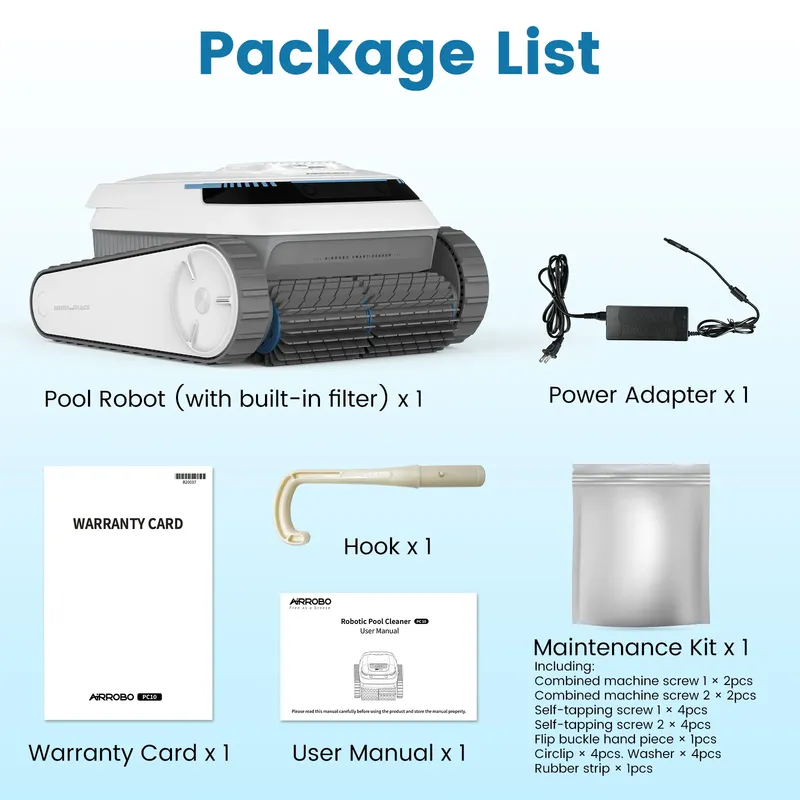 AIRROBO PC10 Cordless Robotic Pool Cleaner - Intelligent Wall Climbing Underwater Vacuum for Swimming Pools