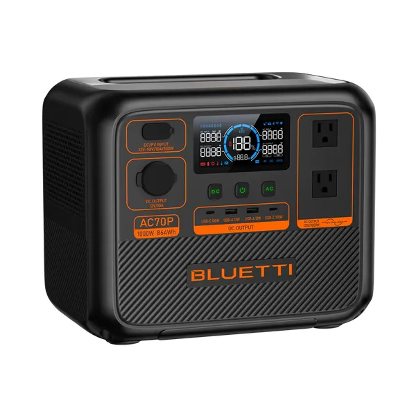 BLUETTI AC70P Portable Power Station | 1000W 864Wh