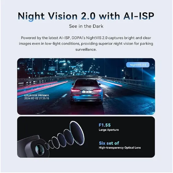 DDPAI MINI 2X: Wireless Rear Dash Cam with 2K Clarity & Streaming Media Rearview Mirror