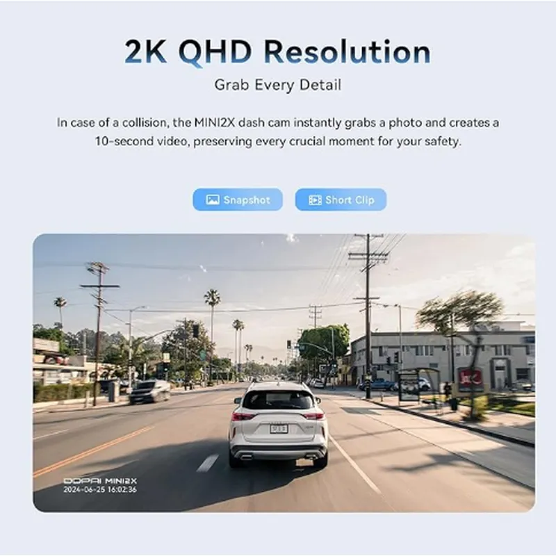 DDPAI MINI 2X: Wireless Rear Dash Cam with 2K Clarity & Streaming Media Rearview Mirror