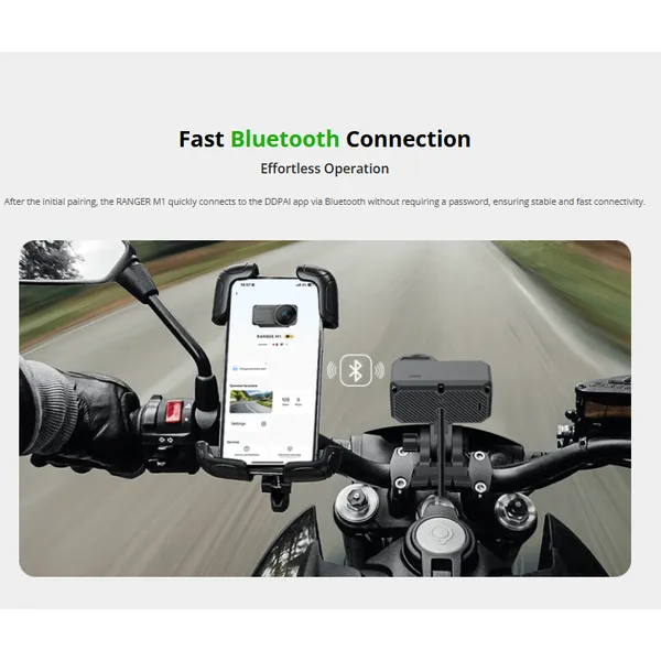 DDPAI Ranger M1 Motorcycle Dash Cam | 3K Dual Recording, IP67 Waterproof & AI Motion Effects for All-Weather Riding Security