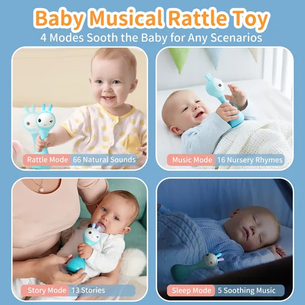 alilo Smarty Bunny Baby Rattle Musical Light Up Toys