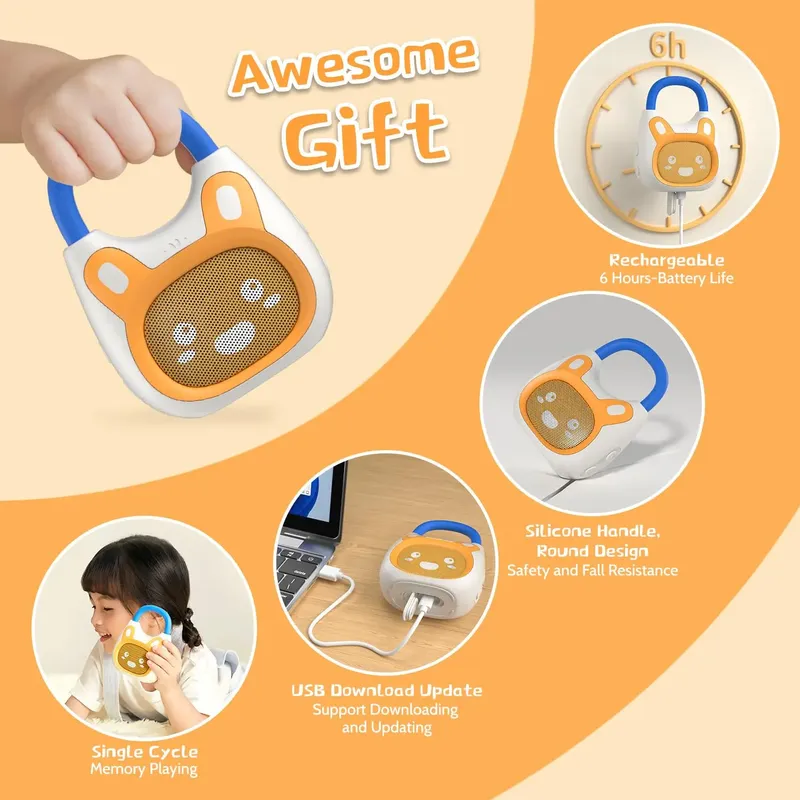 ALILO K1 - Portable Newborn Story Machine | Adjustable Strap Design for On-the-Go Early Learning (0 Year+)