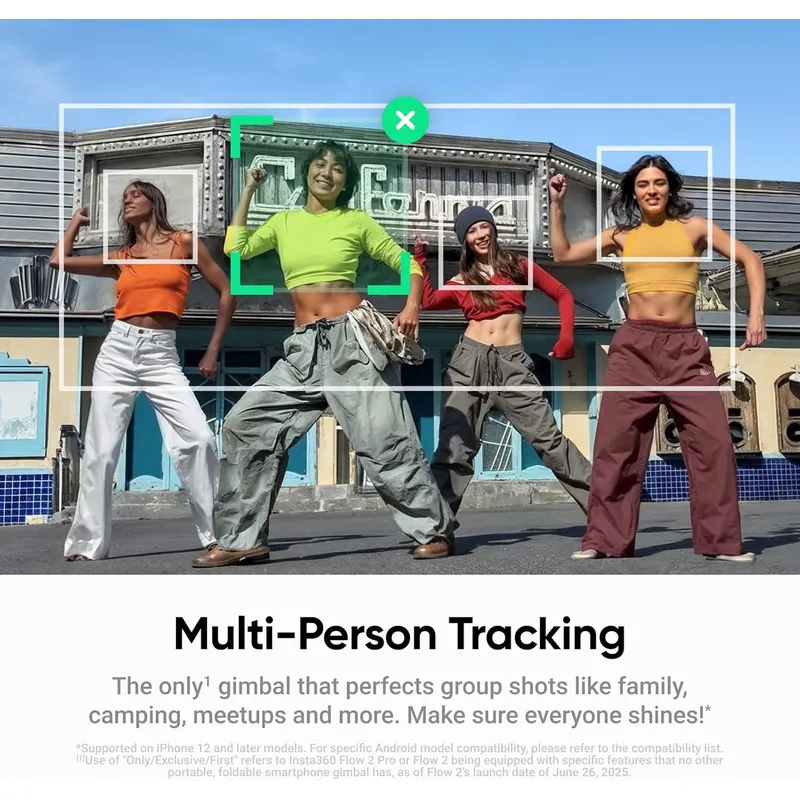 Insta360 Flow 2: AI-Powered Vlog Companion with Dynamic Zoom Tracking & 3-Axis Stability