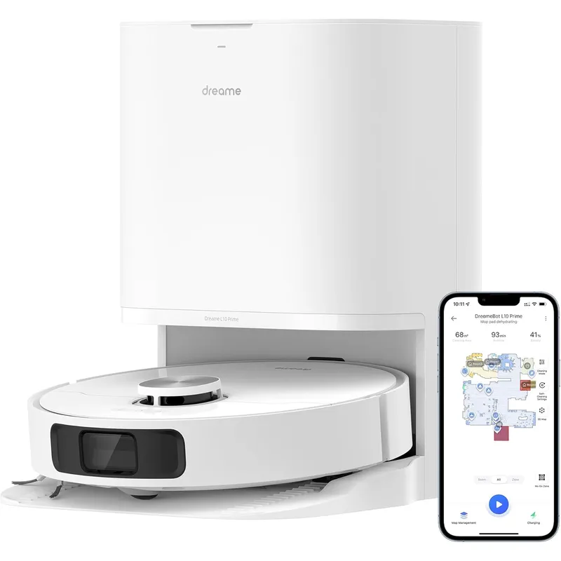 Dreame L10 Prime: AI Laser Navigation Robot Vacuum with Self-Emptying Station, Mop & Dual Brush for Whole Home Cleaning