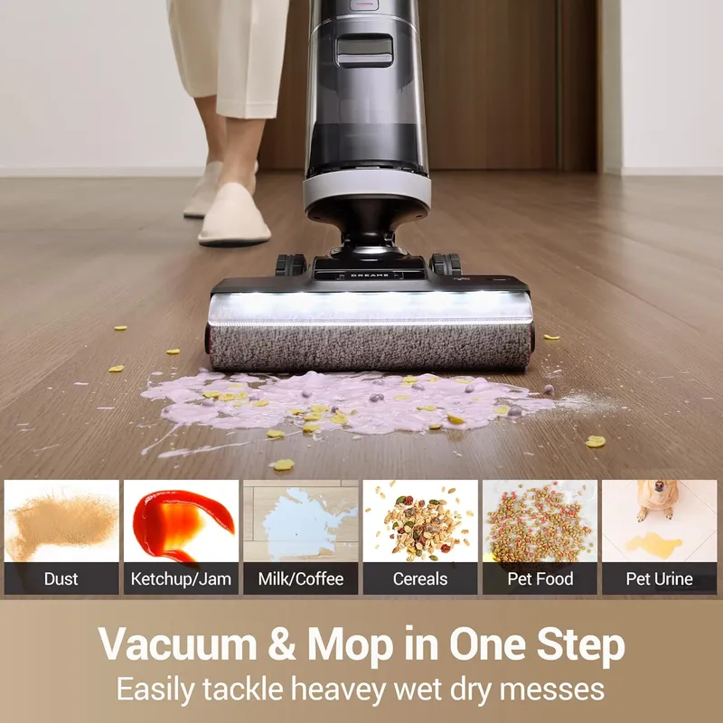 Dreame H14 Pro: Cordless Wet Dry Vacuum with MistLock Dust Control & Self-Cleaning Station for Whole Home Deep Cleaning