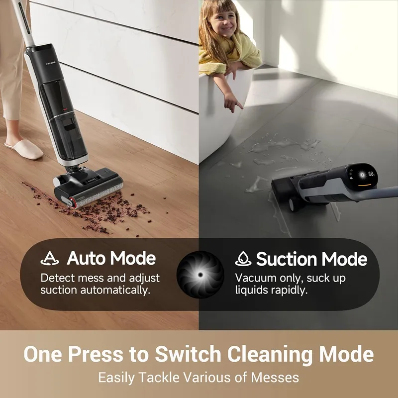 Dreame H14: Cordless Wet/Dry Vacuum with 180° Flat Design, Hot Water Self-Cleaning & App Control for Edge-to-Edge Cleaning