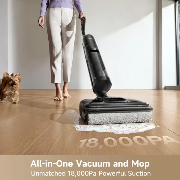 Dreame H12 Pro FlexReach | Ultimate Wet and Dry Floor Cleaner with Dual Roller Brush & Auto-Detection for Separating Wet and Dry Waste | High-End Intelligent Cleaning for Large Households