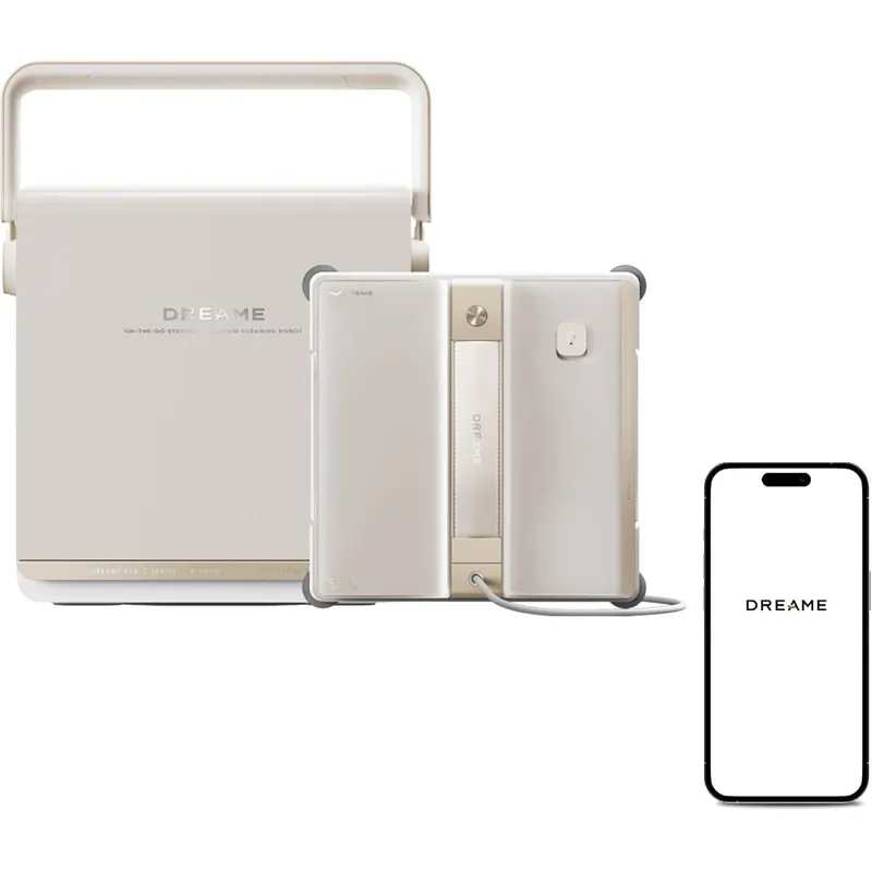 Dreame C1 Station Window Cleaning Robot: Cordless Scrubbing & Auto-Refill Station for Effortless High-Rise Windows