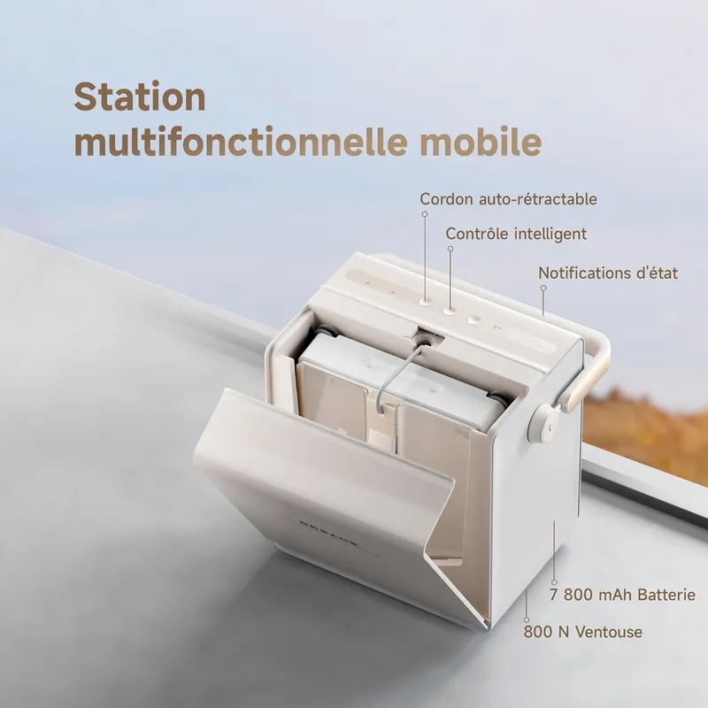 Dreame C1 Station Window Cleaning Robot: Cordless Scrubbing & Auto-Refill Station for Effortless High-Rise Windows