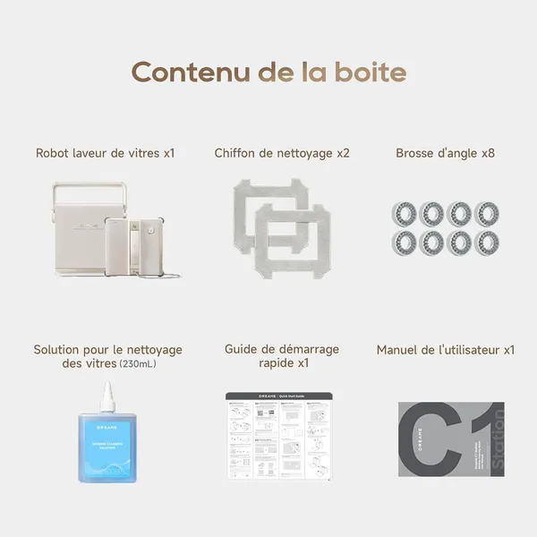 Dreame C1 Station Window Cleaning Robot: Cordless Scrubbing & Auto-Refill Station for Effortless High-Rise Windows