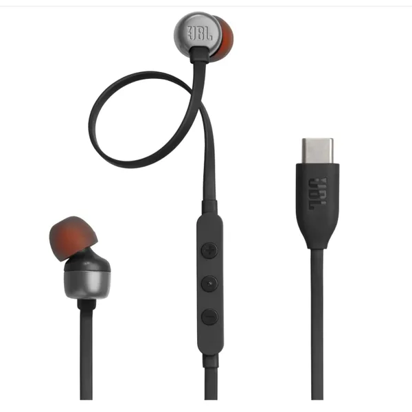 JBL Tune 310C USB‑C Wired Earbuds – Hi‑Res Audio, 9mm Pure Bass, 3‑Button EQ & Tangle‑Free Flat Cable