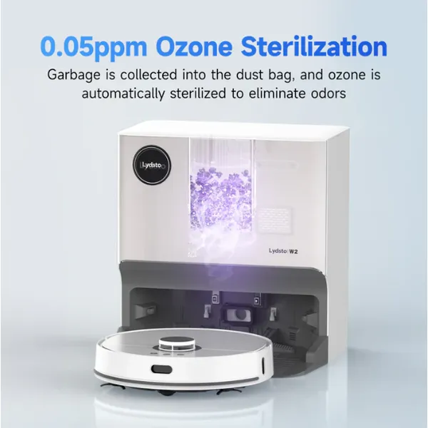 Lydsto W2 Robot Vacuum & Mop – 5000Pa Suction, 50°C Hot Water Mop Wash, 60°C Heat Drying & 3L Auto Dust Collection