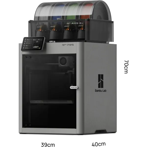  Click to see full view Bambu Lab P2S Combo, P2S 3D Printer and AMS 2 Pro, 600 mm/s High-Speed CoreXY 3D Printer, Support Up to 20 Colors 3D Printing, Ready-to-Use FDM Printer with AI Error Detection, Large Build Volume
