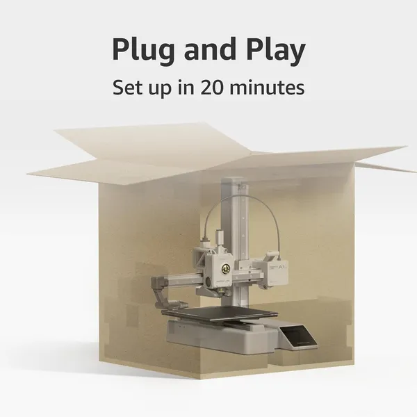 Bambu Lab A1 Mini Combo 3D Printer – AMS Lite 4-Color, 300℃ Hotend, Full-Auto Calibration & ≤48dB Silent Printing