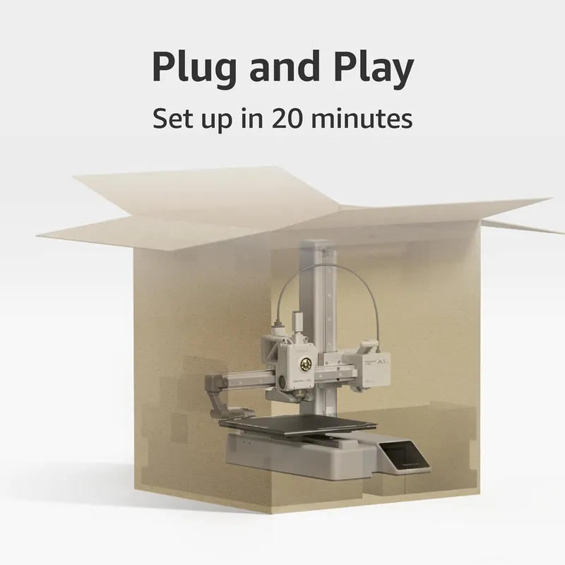 Bambu Lab A1 Mini Combo 3D Printer – AMS Lite 4-Color, 300℃ Hotend, Full-Auto Calibration & ≤48dB Silent Printing