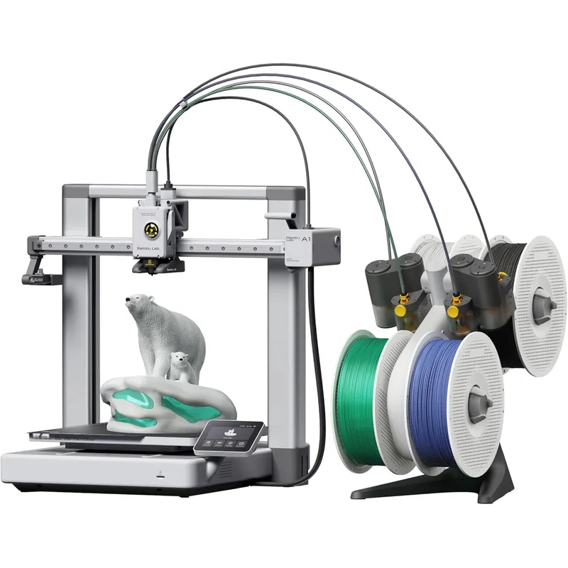 Bambu Lab A1 3D Printer – 300℃ All-Metal Hotend, 256x256x256mm Build, Full-Auto Calibration & 500mm/s High-Speed PrintingBambu Lab