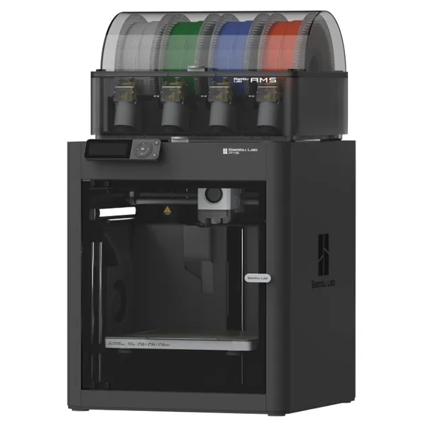 Bambu Lab P1S Combo 3D Printer – AMS Multi - Color, 300℃ All - Metal Hotend, 256x256x256mm Enclosed Chamber & 500mm/s High - Speed Printing