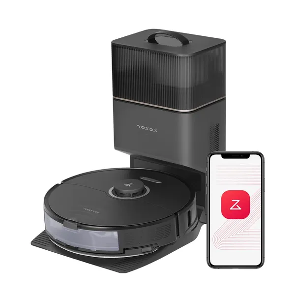 Roborock S8+ - Dual Brush Anti-Tangle Tech with 6000Pa Suction, AI Obstacle Avoidance & Self-Emptying Dock for Effortless Cleaning