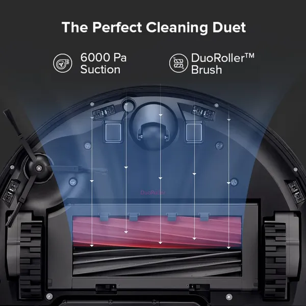 Roborock S8+ - Dual Brush Anti-Tangle Tech with 6000Pa Suction, AI Obstacle Avoidance & Self-Emptying Dock for Effortless Cleaning