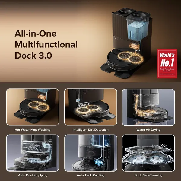 Roborock Qrevo Master: Flagship Robot Vacuum Mop with 15000Pa Suction, AI Reactive Tech & Auto-Empty All-in-One Dock