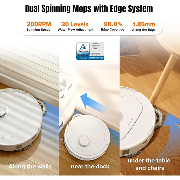 Roborock Qrevo MaxV: 7000Pa Suction Robot Vacuum Mop with Hot Water Wash, FlexiArm Edge Cleaning & Reactive AI Obstacle Avoidance