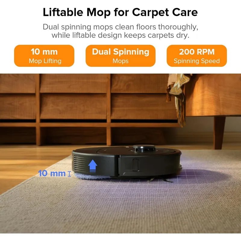 Roborock Qrevo Pro: 7000Pa Suction Robot Vacuum Mop with FlexiArm Edge Cleaning, Hot Water Wash & Auto Mop Lifting