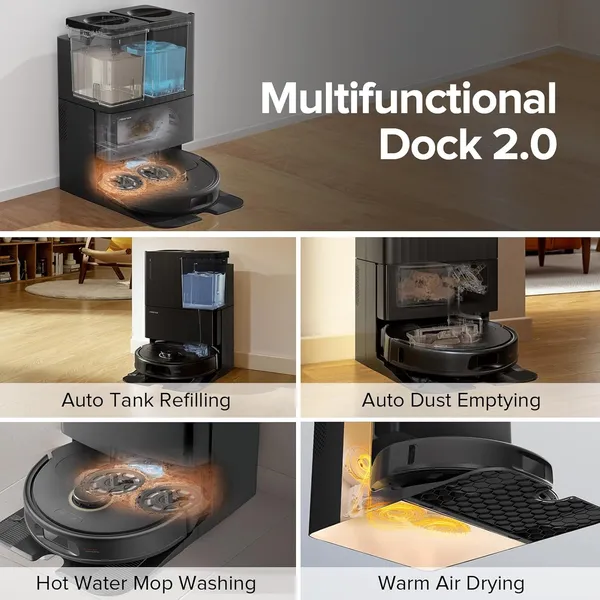 Roborock Qrevo Pro: 7000Pa Suction Robot Vacuum Mop with FlexiArm Edge Cleaning, Hot Water Wash & Auto Mop Lifting