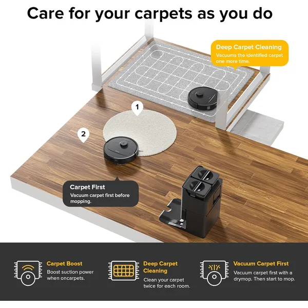 Roborock Qrevo S: 7000Pa Suction Robot Vacuum Mop with Multifunctional Dock & Auto Mop Lifting