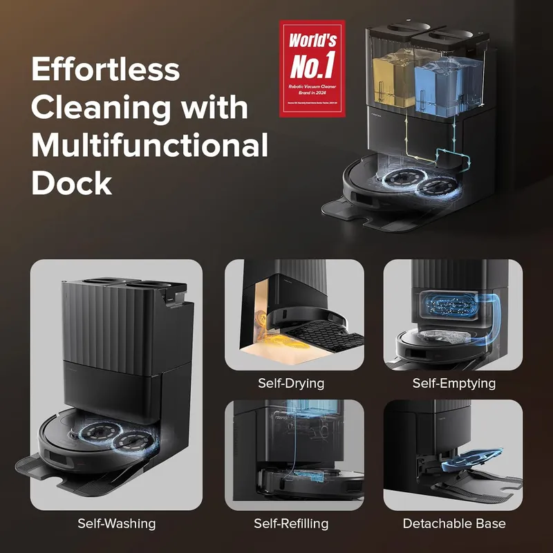 Roborock Qrevo S: 7000Pa Suction Robot Vacuum Mop with Multifunctional Dock & Auto Mop Lifting