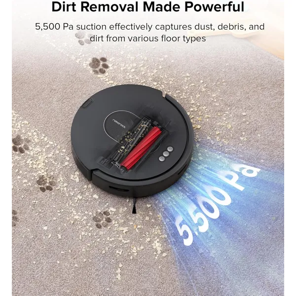 Roborock Q5 Max+: 5500Pa Suction Robot Vacuum with Auto-Empty Dock & DuoRoller Anti-Tangle Brush