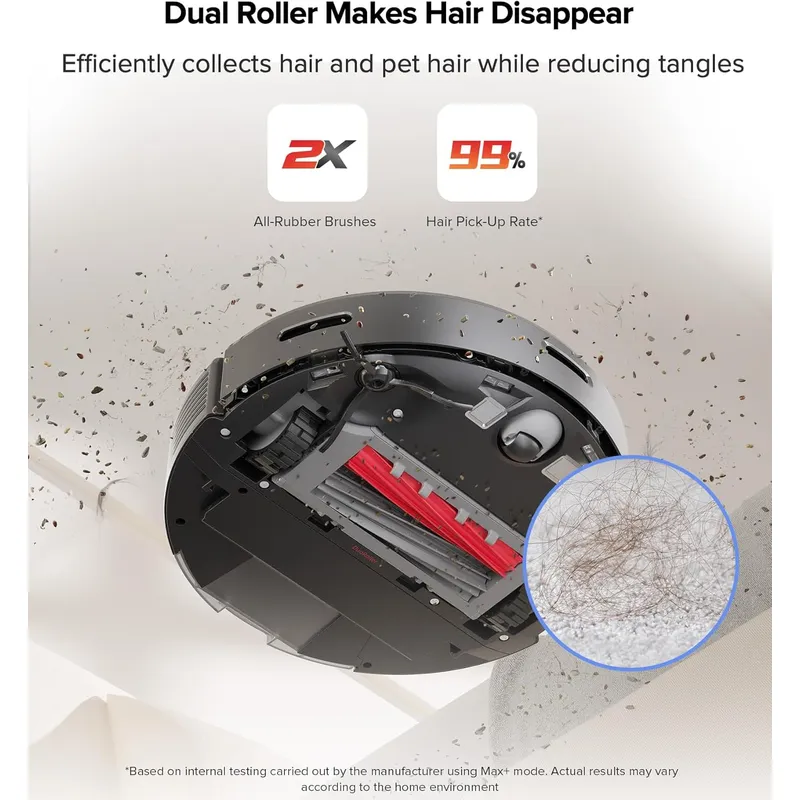 Roborock Q5 Max+: 5500Pa Suction Robot Vacuum with Auto-Empty Dock & DuoRoller Anti-Tangle Brush