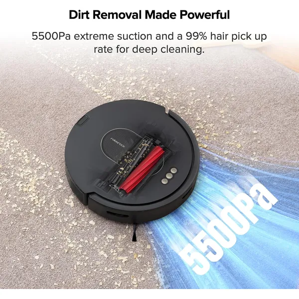 Roborock Q5 DuoRoller+: 5500Pa Suction Robot Vacuum with Auto-Empty Dock & Anti-Tangle Dual Brushes