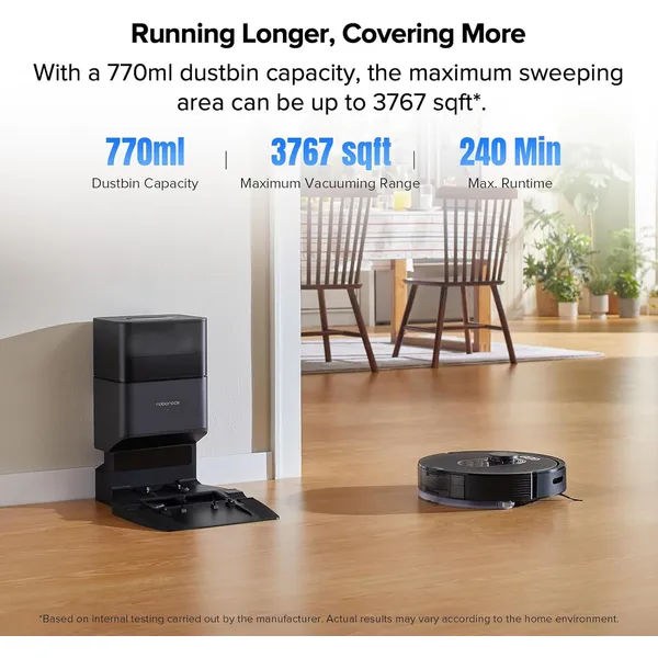 Roborock Q5 DuoRoller+: 5500Pa Suction Robot Vacuum with Auto-Empty Dock & Anti-Tangle Dual Brushes