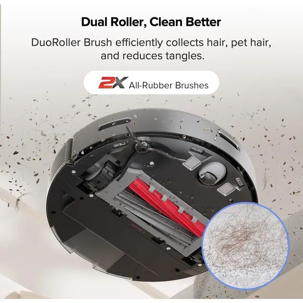Roborock Q5 DuoRoller+: 5500Pa Suction Robot Vacuum with Auto-Empty Dock & Anti-Tangle Dual Brushes