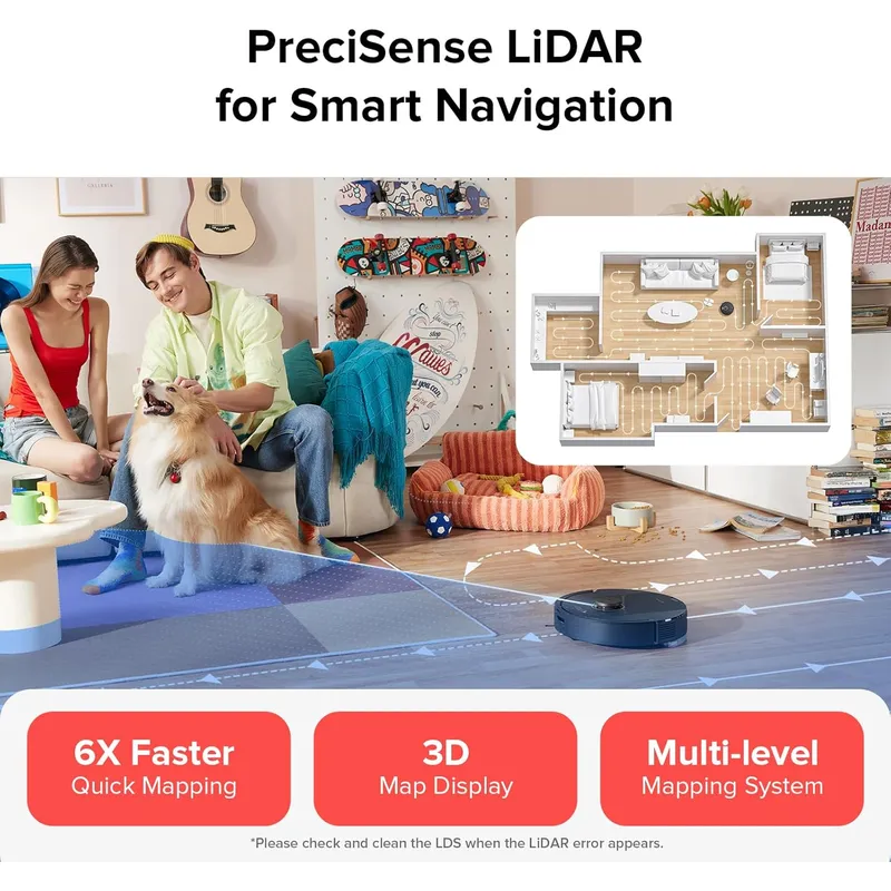 Roborock Q5 Pro: 5500Pa Suction Robot Vacuum Mop with DuoRoller Brush & PreciSense LiDAR Navigation